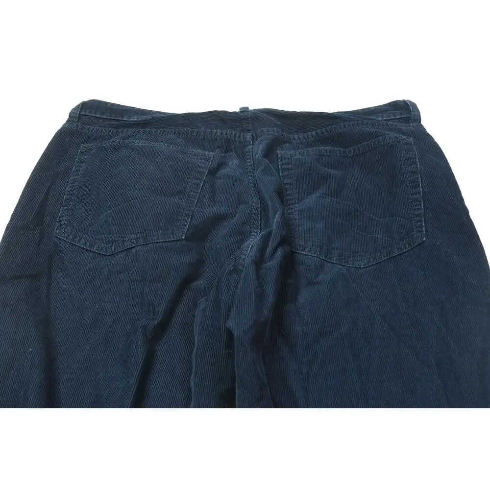 J.Crew Straight Fit Corduroy Pants Mens 36x32 (37x30) Blue Slim 5-Pocket Cotton